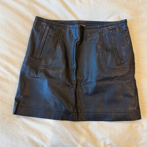 H&M Black Faux Leather Mini Skirt